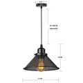 Industrial black cage pendant light kitchen mesh shade brass hardware