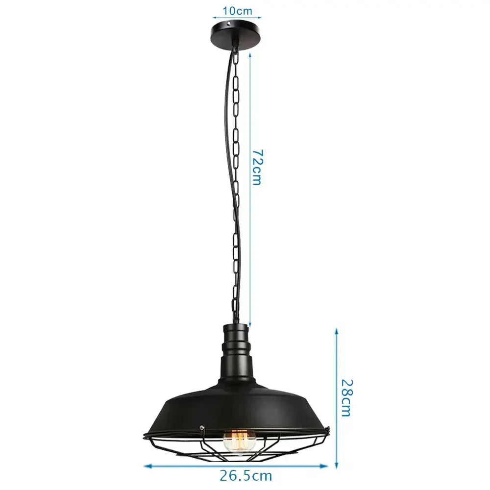 Industrial black & copper iron pendant lights dining room wire cage