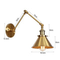 Industrial black & copper vintage wall sconce bedroom long arm light