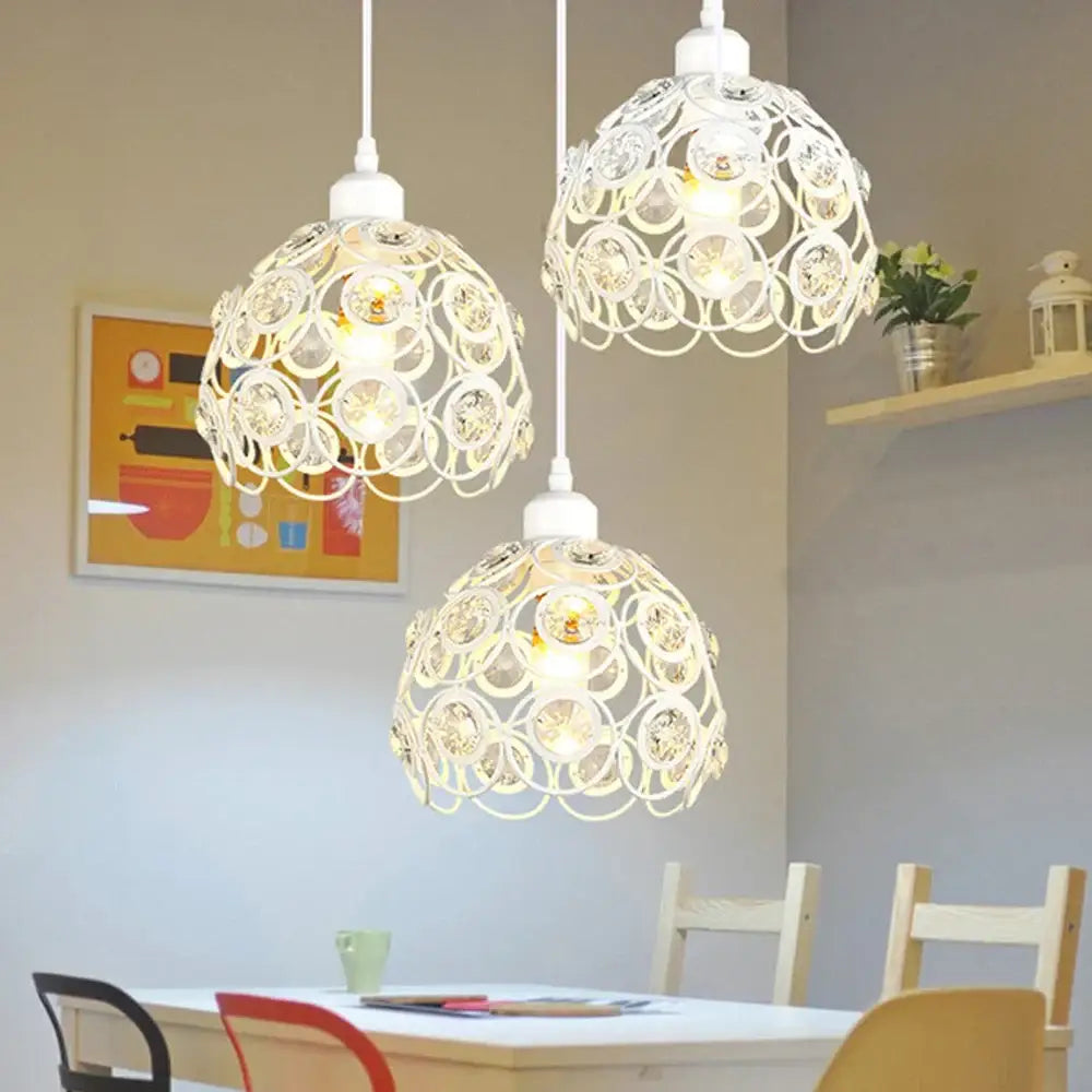 Industrial black crystal k9 pendant lamp kitchen island chandelier
