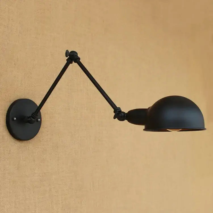 Industrial black edison retro wall lamp bedroom articulated sconce