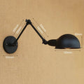 Industrial black edison retro wall lamp bedroom articulated sconce