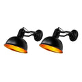 Industrial black & gold iron vintage wall lamp bedroom sconce
