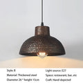 Industrial black hammered metal pendant lamp for kitchen dining room