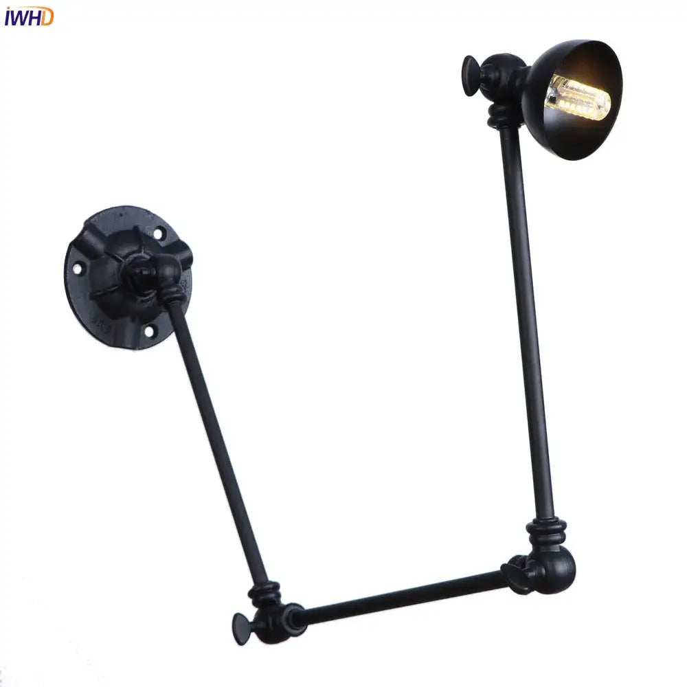 Industrial black iron adjustable wall sconce set of 3 stair light