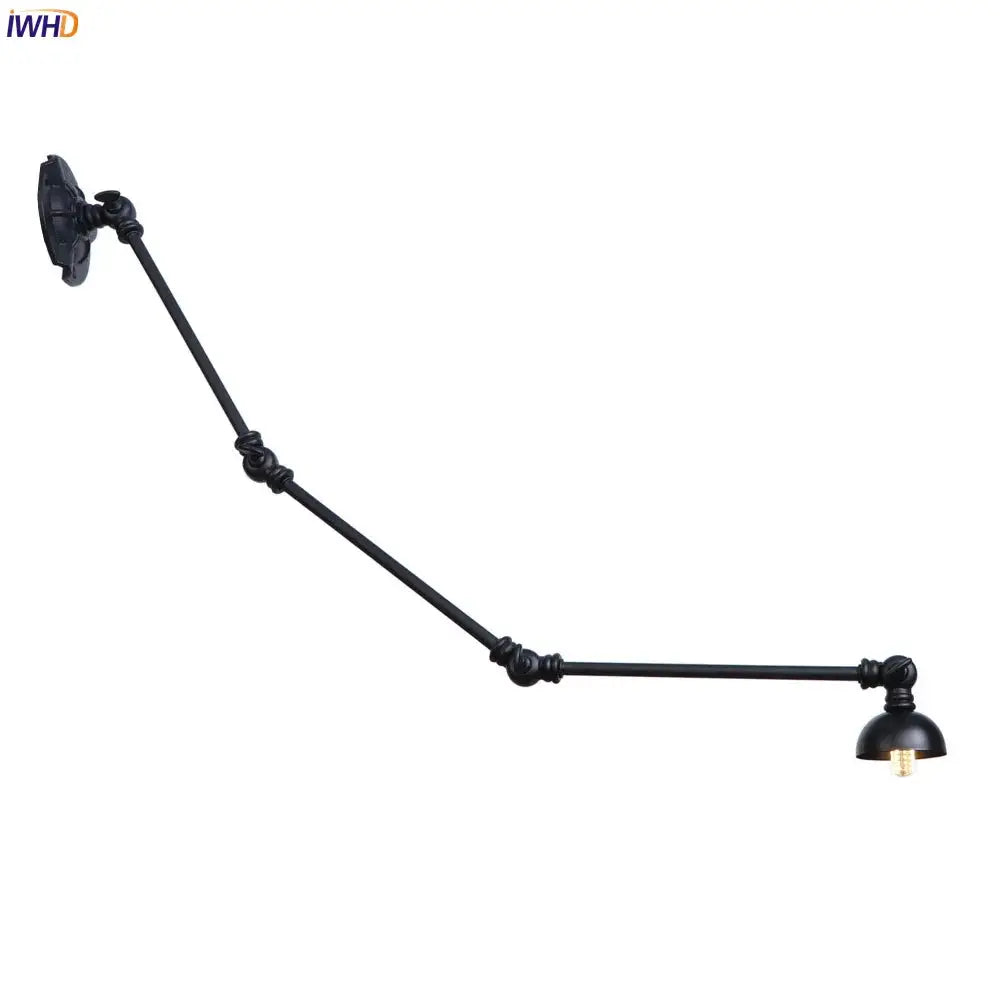 Industrial black iron adjustable wall sconce set of 3 stair light