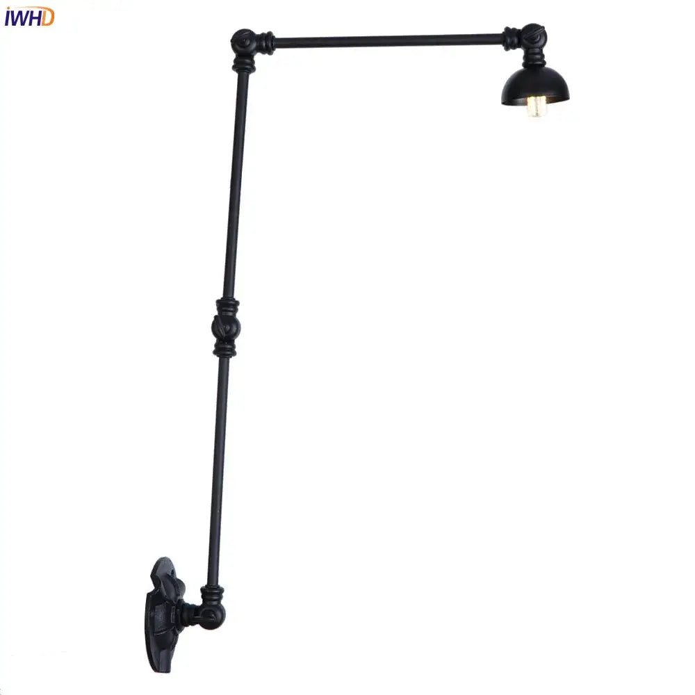 Industrial black iron adjustable wall sconce set of 3 stair light