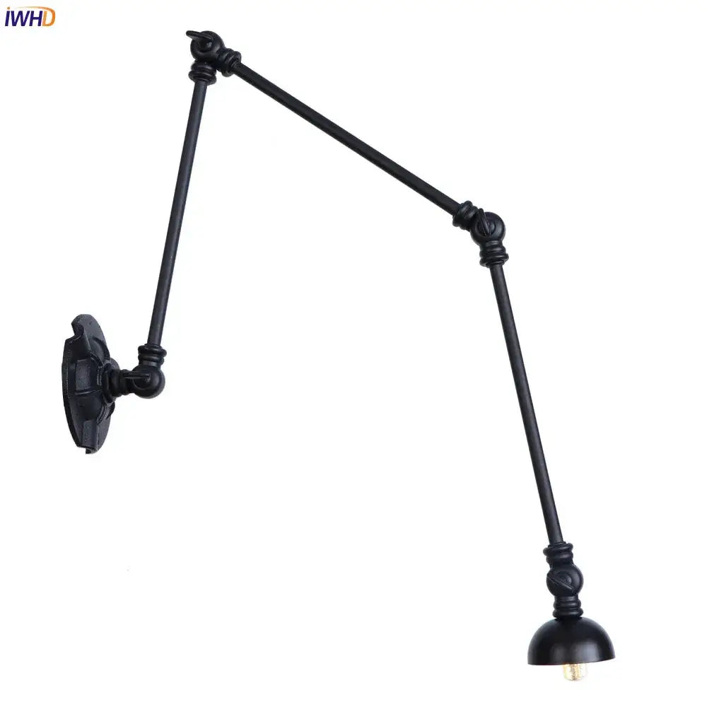 Industrial black iron adjustable wall sconce set of 3 stair light