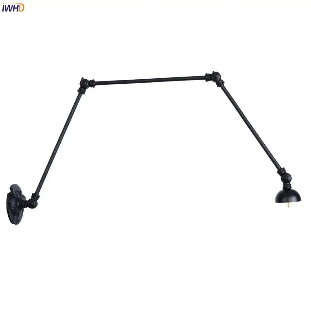 Industrial black iron adjustable wall sconce set of 3 stair light