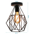 Industrial black iron cage chandelier kitchen pendant light