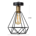 Industrial black iron cage led ceiling light for dining room