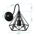 Industrial black iron cage wall sconce bedroom edison bulb light