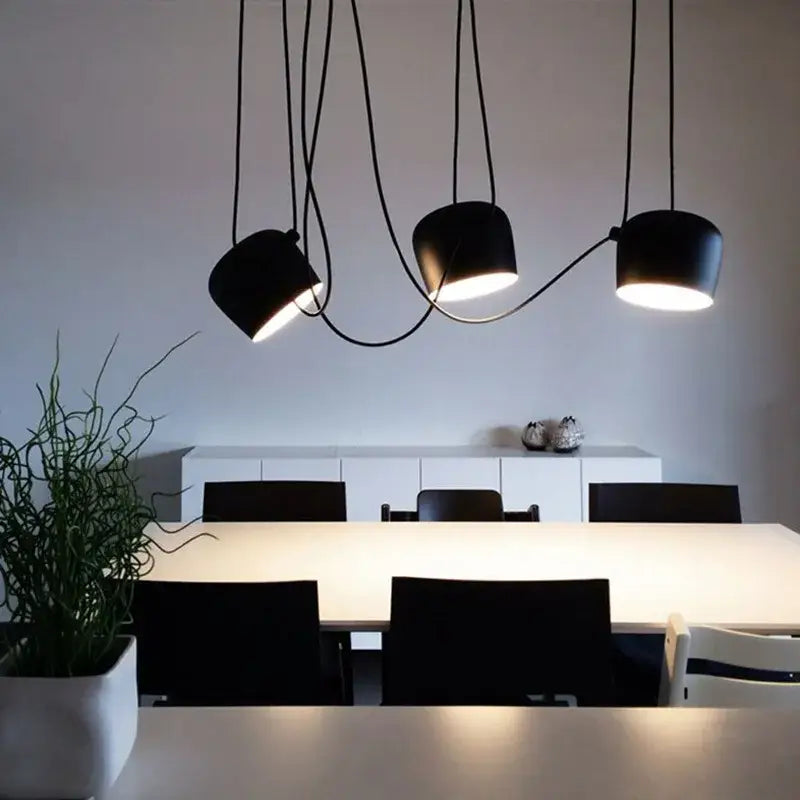 Industrial black matte spider pendant lamp dining room light