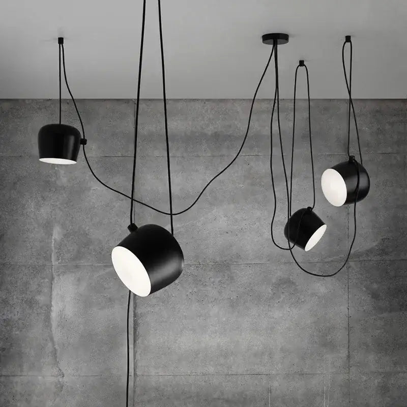Industrial black matte spider pendant lamp dining room light