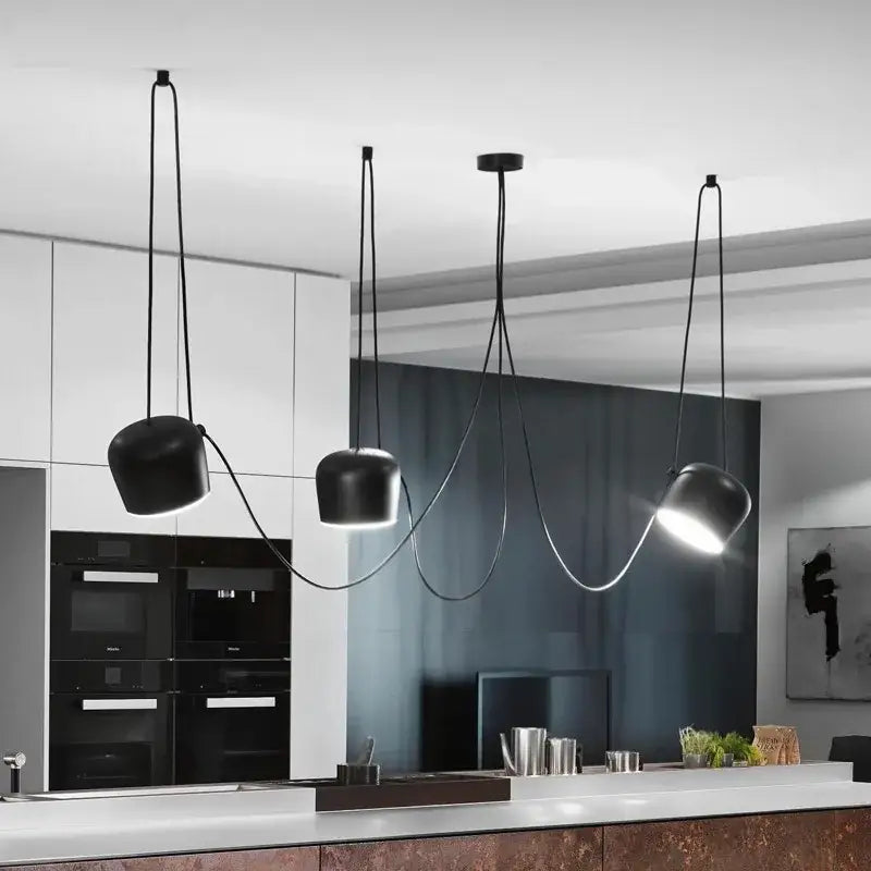 Industrial black matte spider pendant lamp dining room light