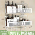 Industrial black metal mesh two tier wall shelf organizer kitchen rack