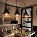 Industrial black metallic island pendant lamp kitchen light fixture