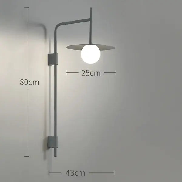 Industrial black minimalist wall lamp bedroom disc sconce