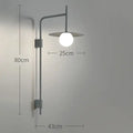 Industrial black minimalist wall lamp bedroom disc sconce