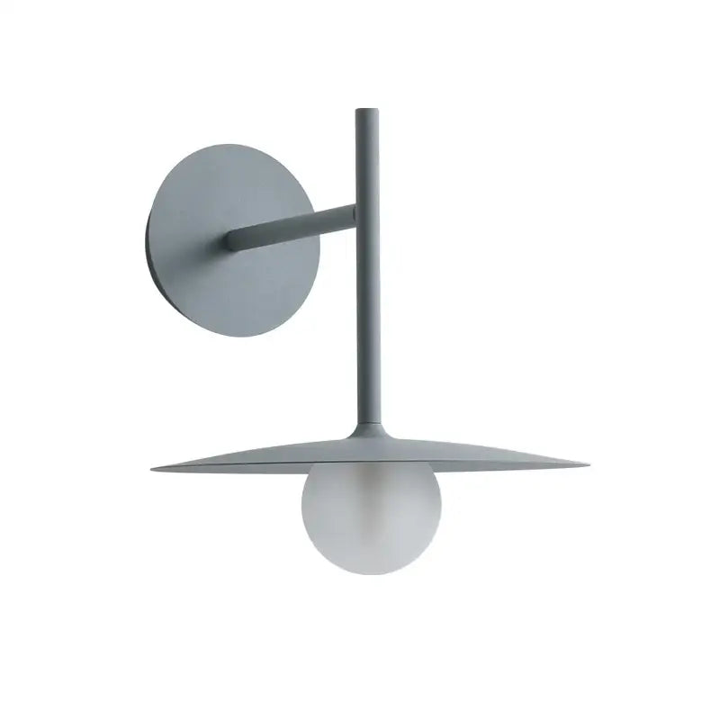 Industrial black minimalist wall lamp bedroom disc sconce