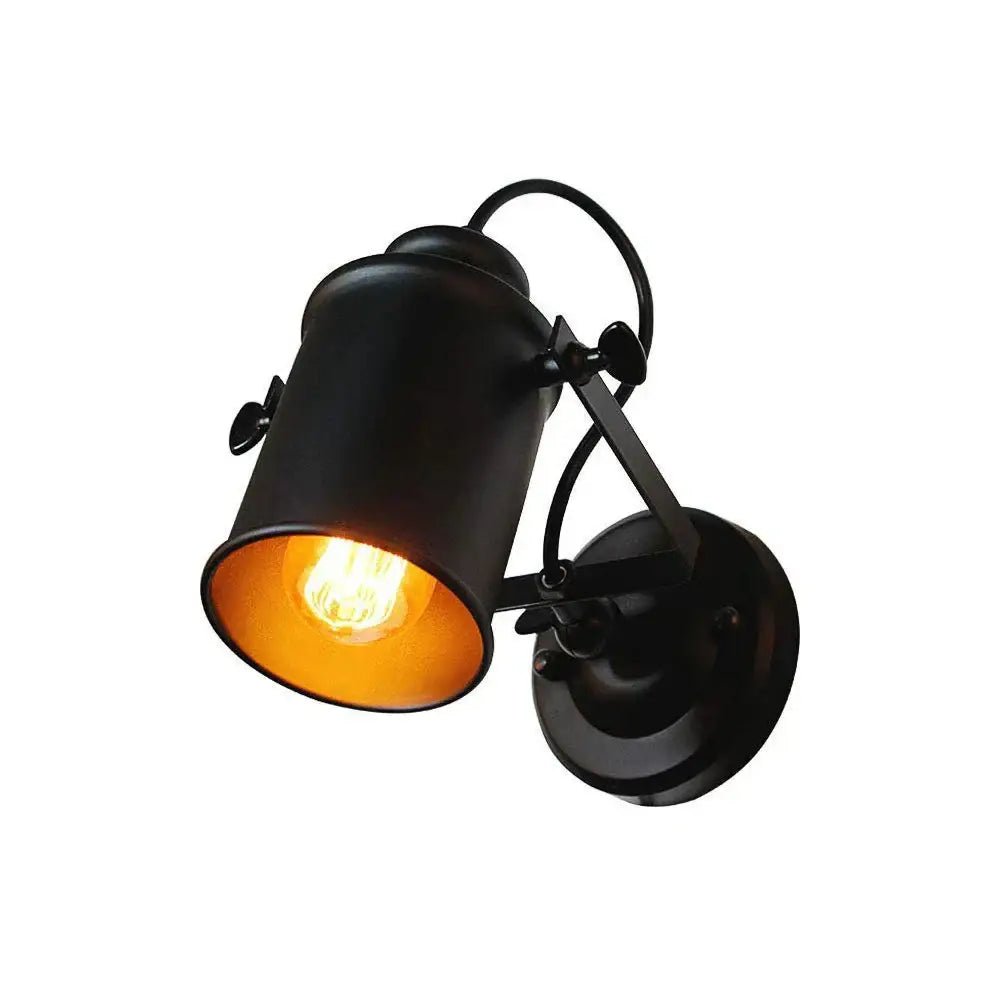 Industrial black vintage wall light with adjustable arm kitchen sconce