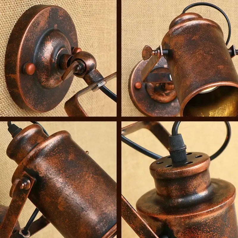 Industrial black vintage wall light with adjustable arm kitchen sconce