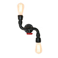 Industrial black water pipe wall lamp bedroom red valve light