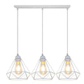 Industrial black & white diamond cage wrought iron pendant light kitchen