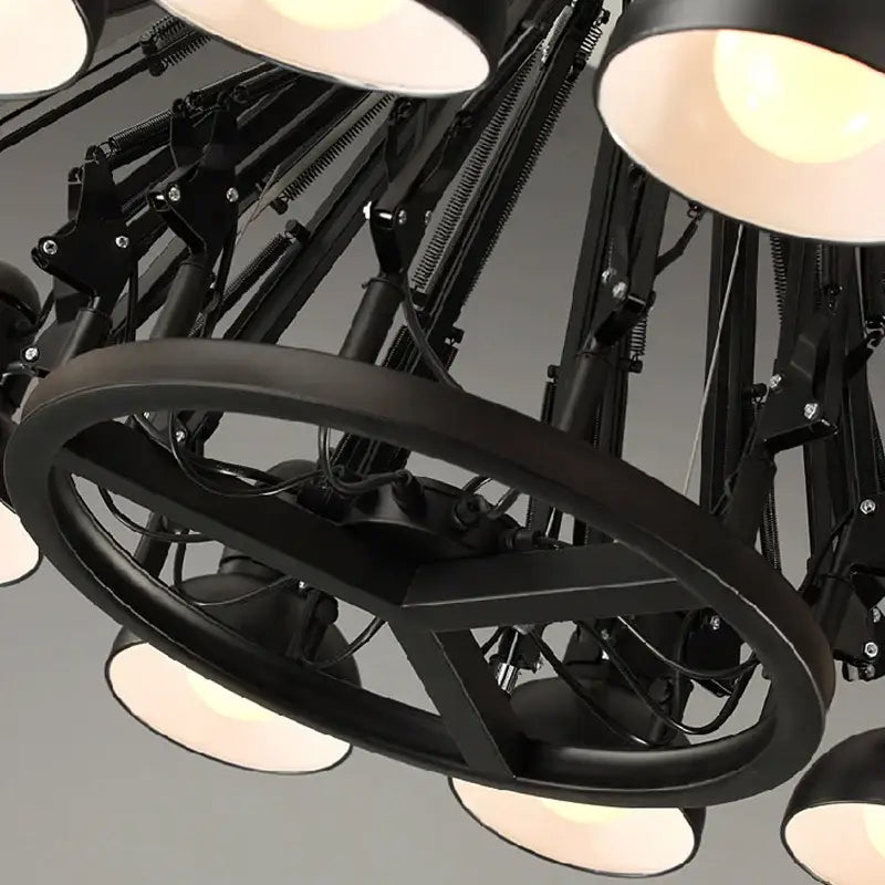 Industrial black & white spider ceiling lamp living room adjustable
