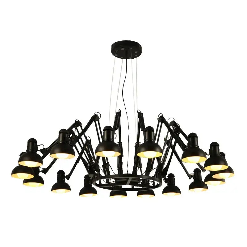 Industrial black & white spider ceiling lamp living room adjustable