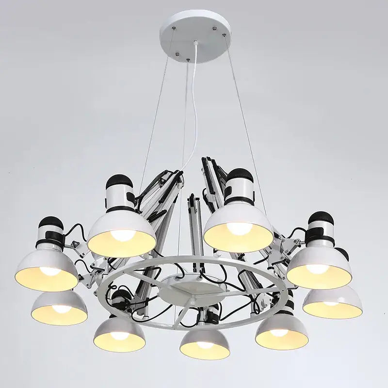 Industrial black & white spider ceiling lamp living room adjustable