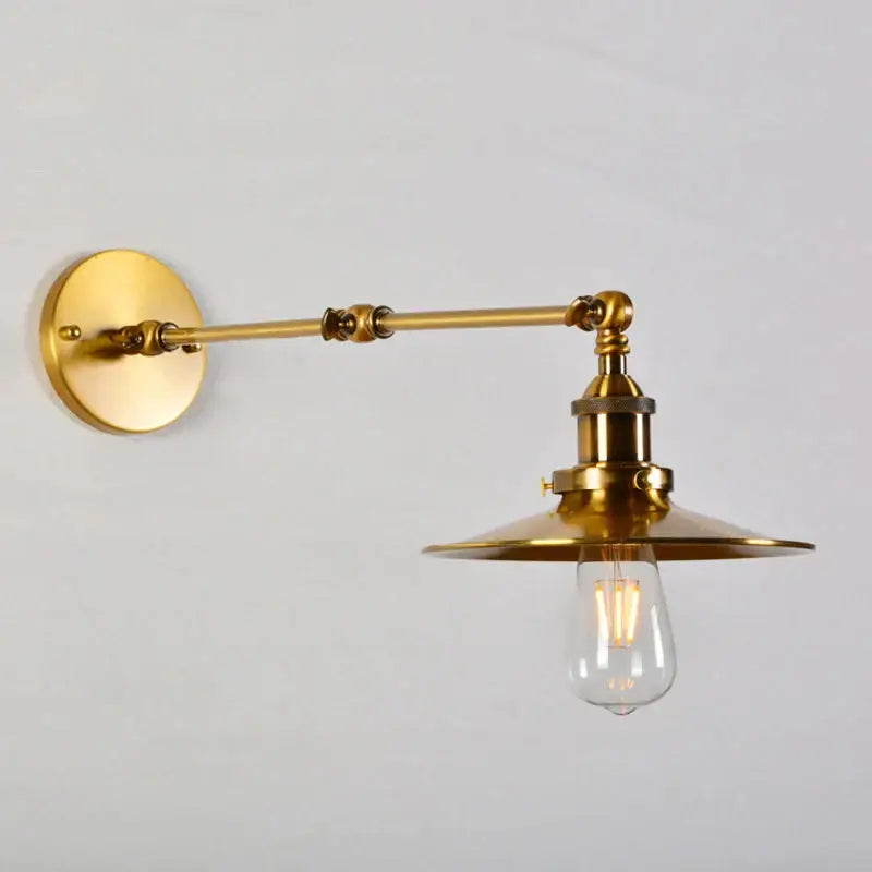 Industrial brass decorbites adjustable long arm wall lamp bedroom sconce