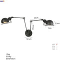 Industrial brass swing arm wall sconce bedroom reading lamp