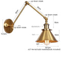 Industrial brass wall sconce with pull chain switch – bedroom lamp