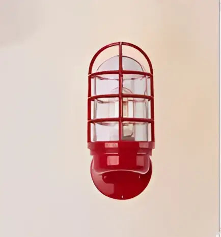 Industrial bronze iron cage guard wall sconce bedroom lantern light