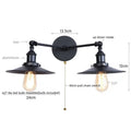 Industrial copper dual head led wall light bedroom sconce