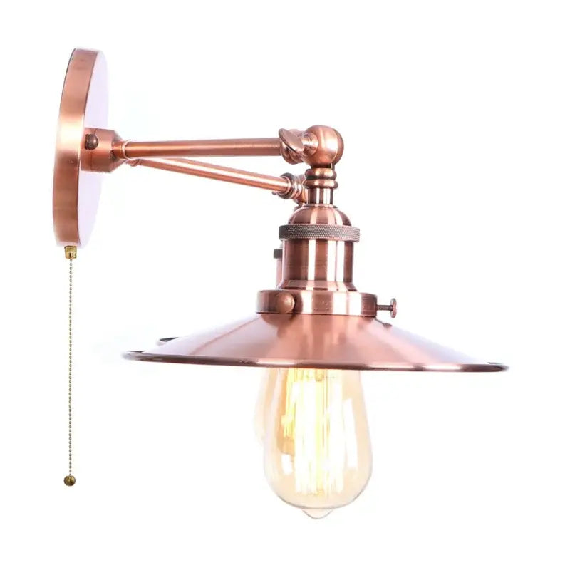 Industrial copper dual head led wall light bedroom sconce