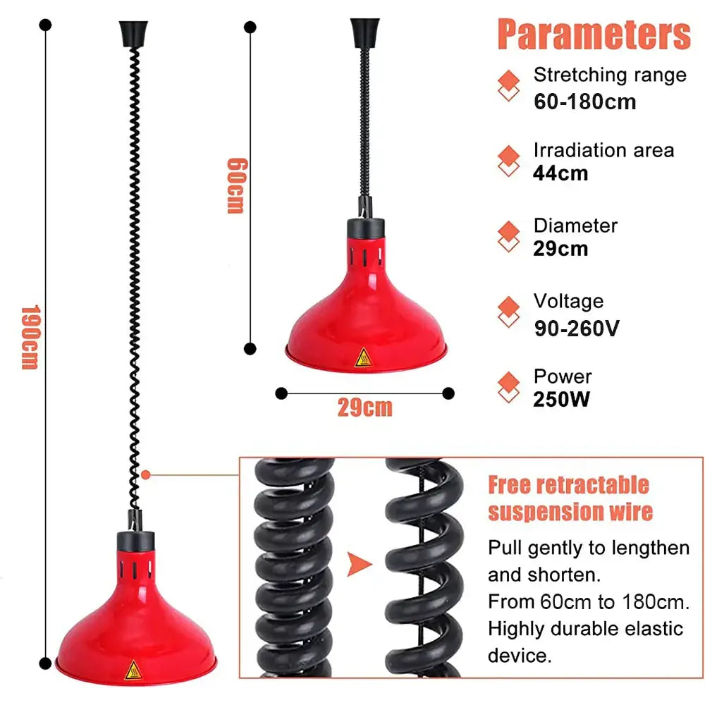 Industrial copper electric heat lamp 5 pack kitchen pendant heater