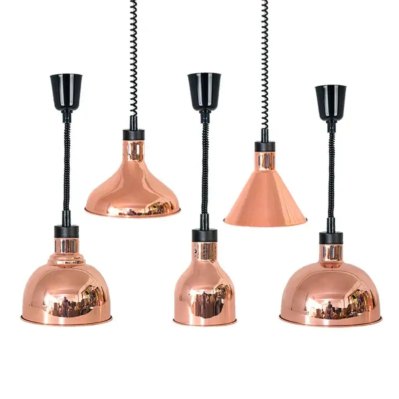 Industrial copper electric telescopic food heat pendant light kitchen