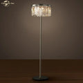 Industrial crystal led floor lamp black chrome living room light