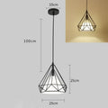 Industrial diamond cage pendant chandelier for kitchen and living room