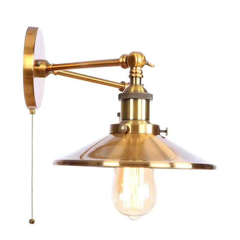 Industrial gold vintage led wall lights bedroom double arm sconce