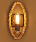 Industrial hemp rope wall lamp living room sconce with filament bulb