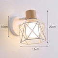 Industrial iron cage wall light bedroom black metal sconce