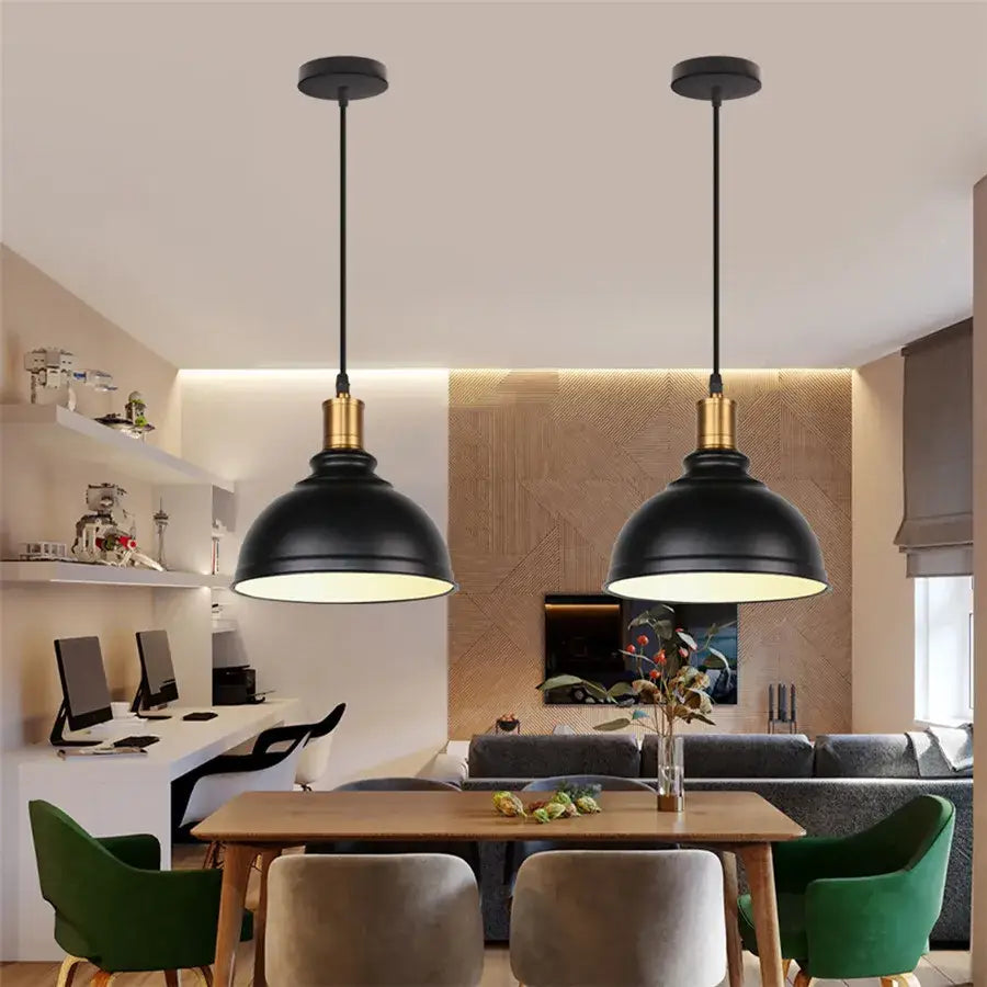 Industrial iron dome pendant light kitchen cafe decor