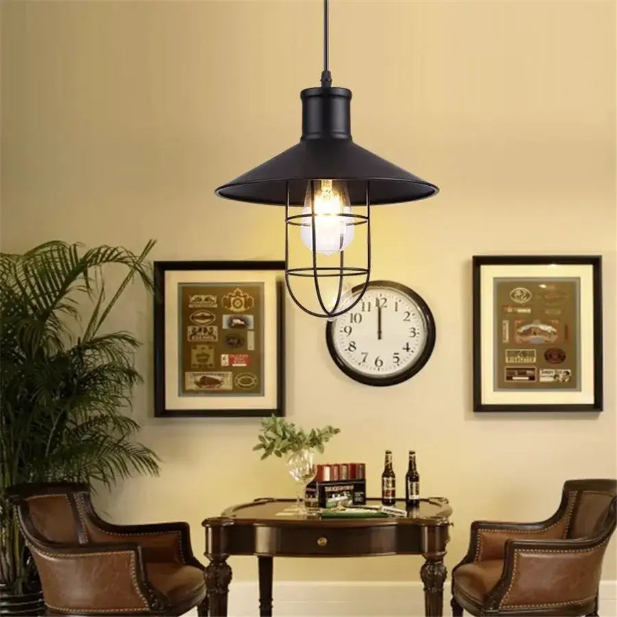 Industrial iron dome pendant light kitchen cafe decor