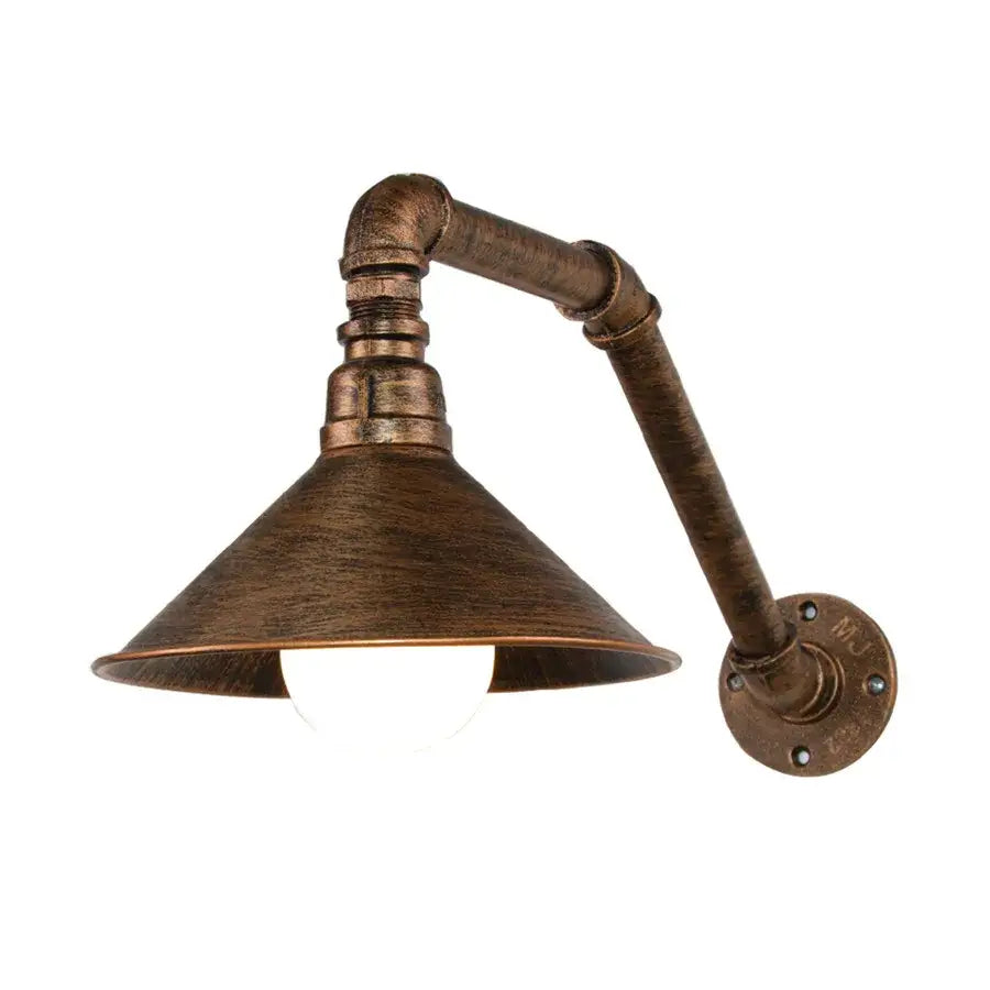 Industrial iron rust water pipe wall lights – living room sconce