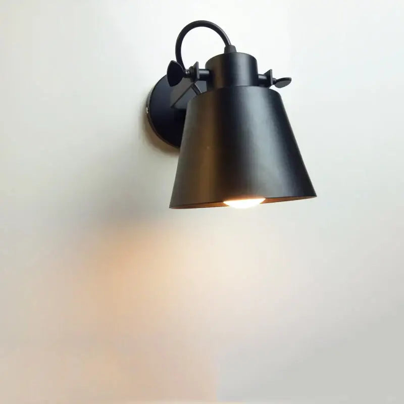 Industrial matte black adjustable edison wall light bedroom sconce