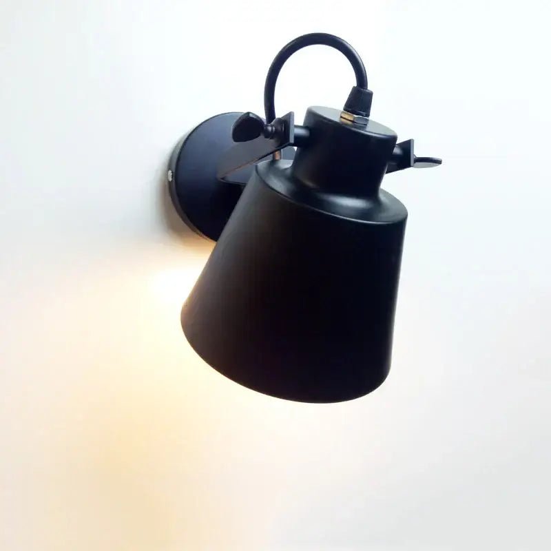 Industrial matte black adjustable edison wall light bedroom sconce