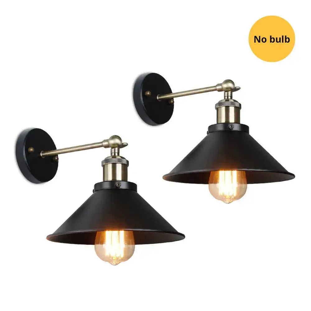 Industrial matte black & brass wall sconce – living room lighting